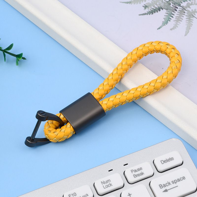 Simple Braided Rope Keychain Car Leather Decorative Keychain Fashion Creative Bag Portable Anti Lost Horseshoe Buckle_autovado.com