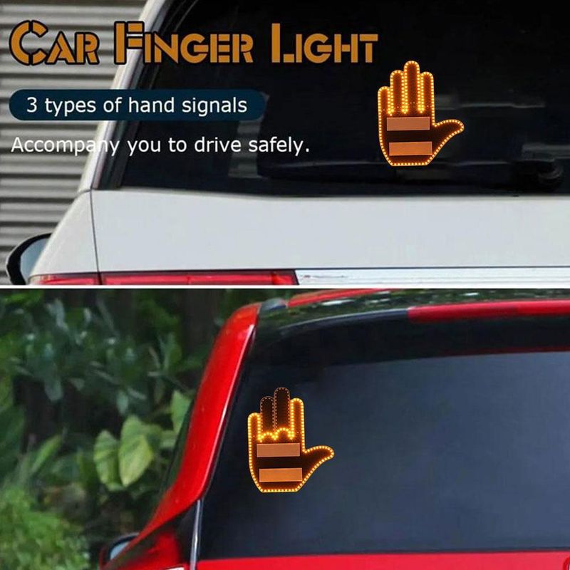 Car Finger Gesture Car Mounted Multifunctional Warning Anti-collision Tail Lights, Interactive Palm Lights_autovado.com