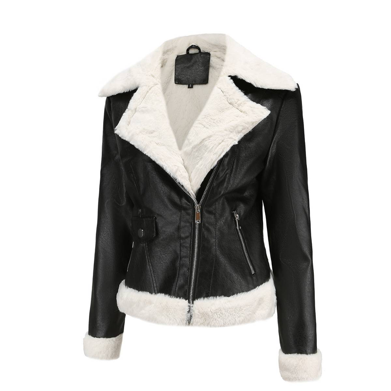 New Suede women's long-sleeved warm lapel jacket European and n commuter casual jacket_autovado.com