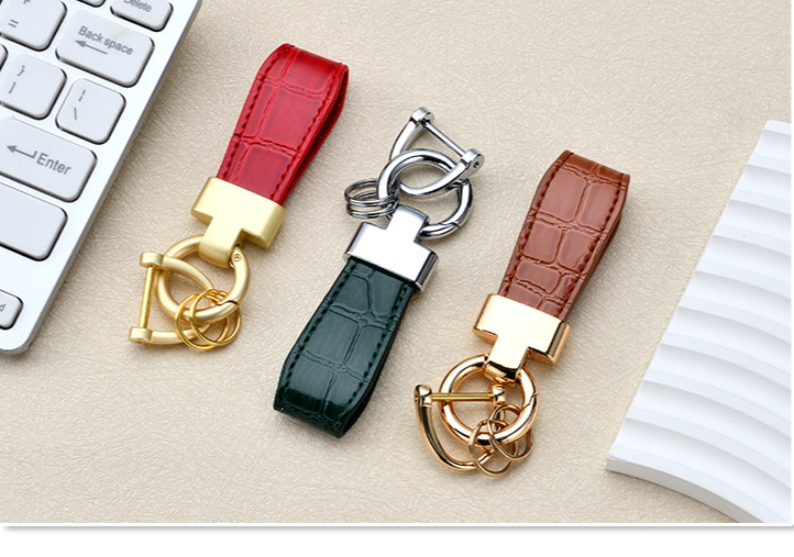Simple Leather Bag Pendant Creative Horseshoe Buckle Leather Key Accessories New Fashion Leather Rope Car Key Chain_autovado.com