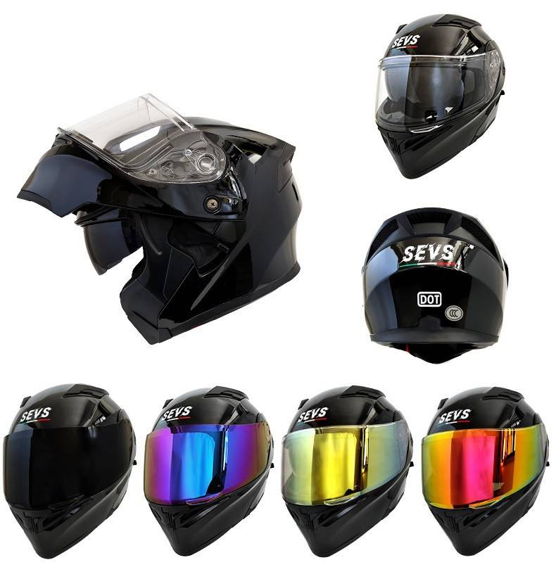 DOT & 3C Certified Modular Motorcycle Helmet With Dual Visor & Bluetooth – Flip-Up Full Face Helmet For Men & Women_autovado.com
