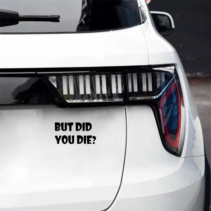 BUT DID YOU DIE? Personalized trendy and unique creative car stickers English art fonts_autovado.com