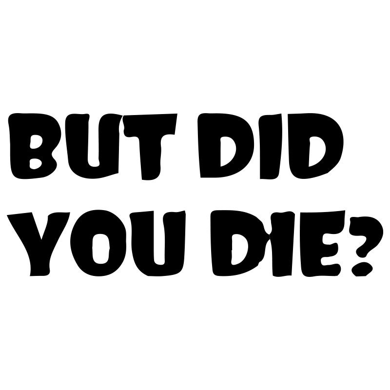 BUT DID YOU DIE? Personalized trendy and unique creative car stickers English art fonts_autovado.com