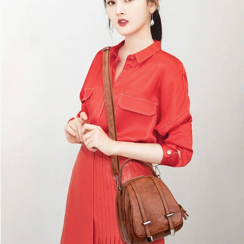 Multi-Functional Soft PU Leather Small Shoulder Bag For Women Vintage Fashion Crossbody Bag Female Purse Cell Phone Handbag_autovado.com