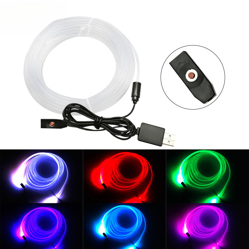 New Universal Atmosphere Car Interior Fiber Optic Ambient Modified Central Control Dashboard Decorative Light_autovado.com