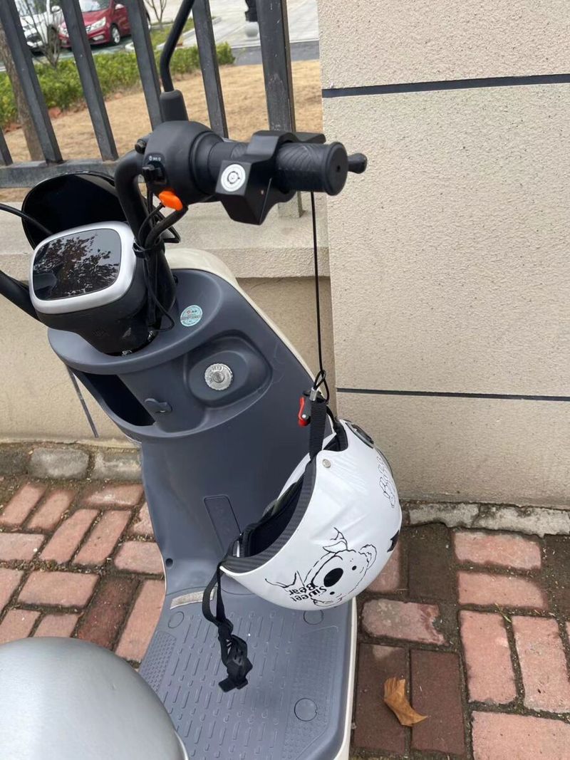 Electric Scooter Brake With Rope Pendant Safety Helmet Handlebar Motorcycle Waterproof Anti-theft Handle Horn Lock_autovado.com