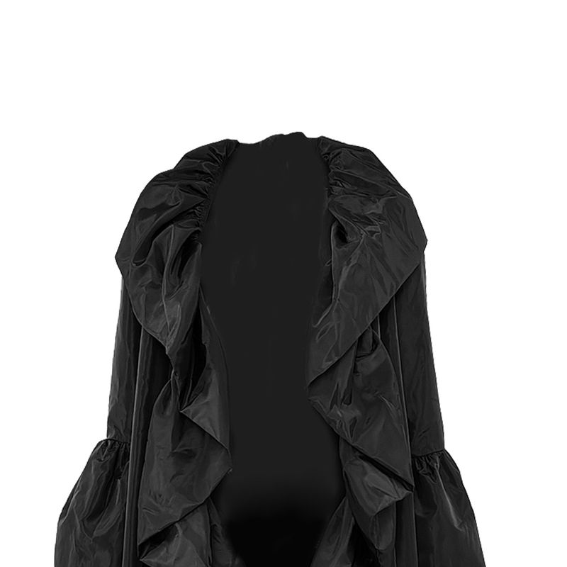 Women's Clothing new women's long windbreaker autumn new solid color ruffled shawl coat_autovado.com