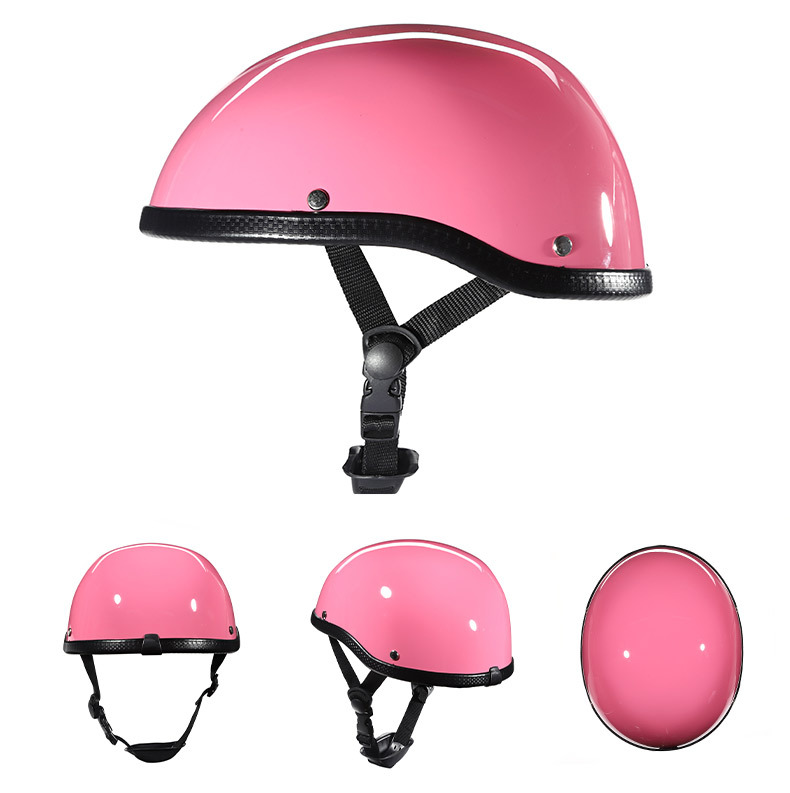 melon scoop helmet leather helmet knight summer helmet bicycle retro helmet men's half helmet summer riding helmet_autovado.com