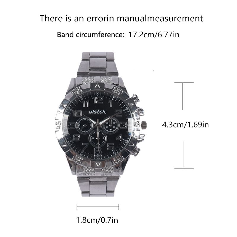 large dial three eyes steel band watch blue light glass men's watch men's watch_autovado.com