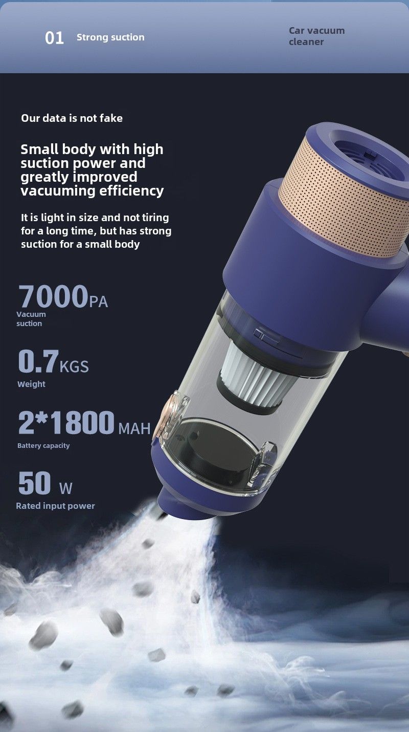 Car vacuum cleaner car wireless charging dual-purpose household small mini car high power strong suction inside the car_autovado.com