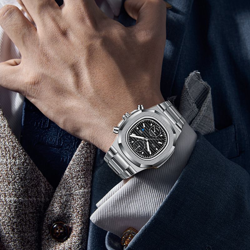 New Golden Seton Brand Nautilus Watch Men's Watch Waterproof Multifunctional Quartz Watch Business Men's Watch_autovado.com