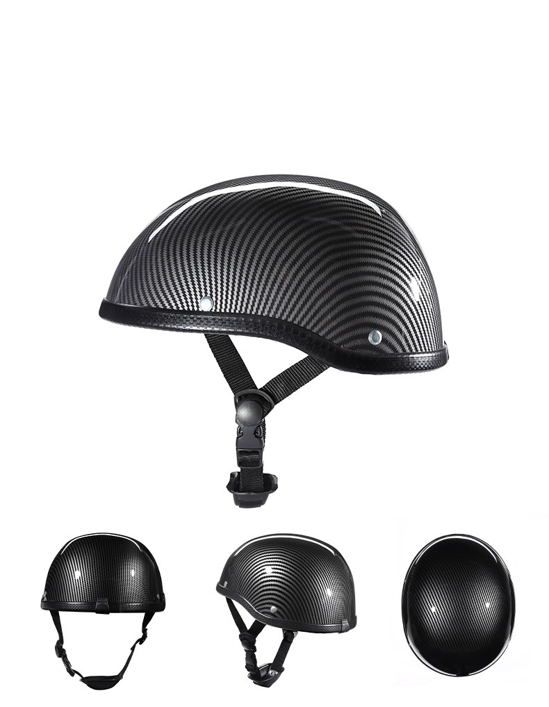 melon scoop helmet leather helmet knight summer helmet bicycle retro helmet men's half helmet summer riding helmet_autovado.com