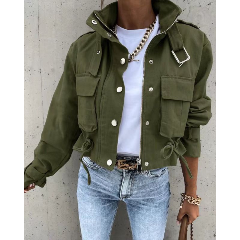 Women's Clothing autumn and winter new motorcycle jacket coat short tops _autovado.com