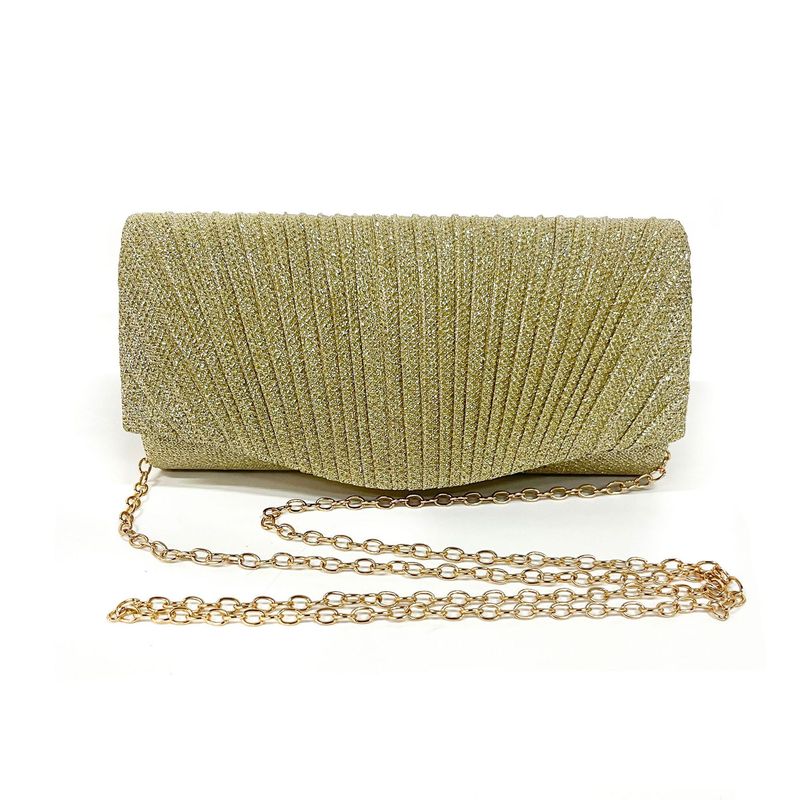 Andralyn Women's Shiny Pleated Dinner Bag Detachable Chain Strap Handbag Wedding Engagement Party Date Party Formal Dress for Ladies_autovado.com