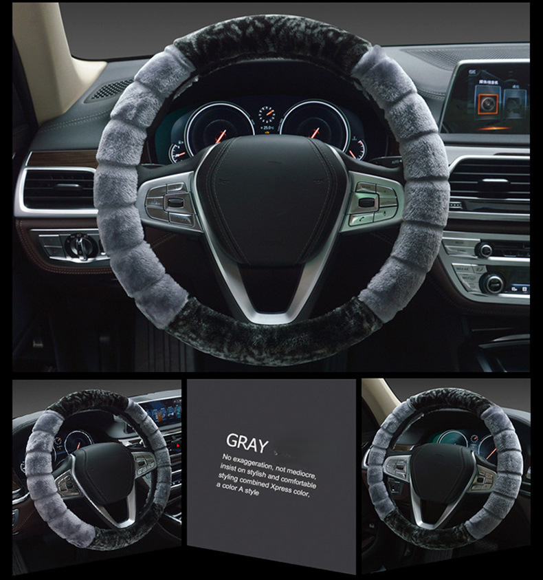 New Car Short Plush Winter Non-Slip Warm Universal Steering Wheel Cover_autovado.com