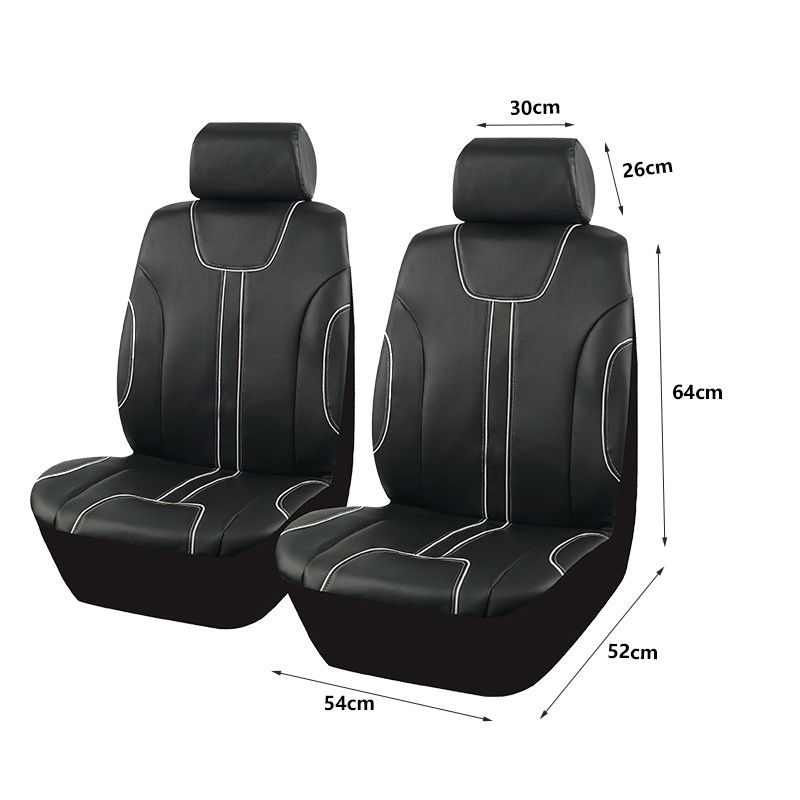 The new car seat cover classic black PVC inlay line design sense personality simple atmosphere_autovado.com
