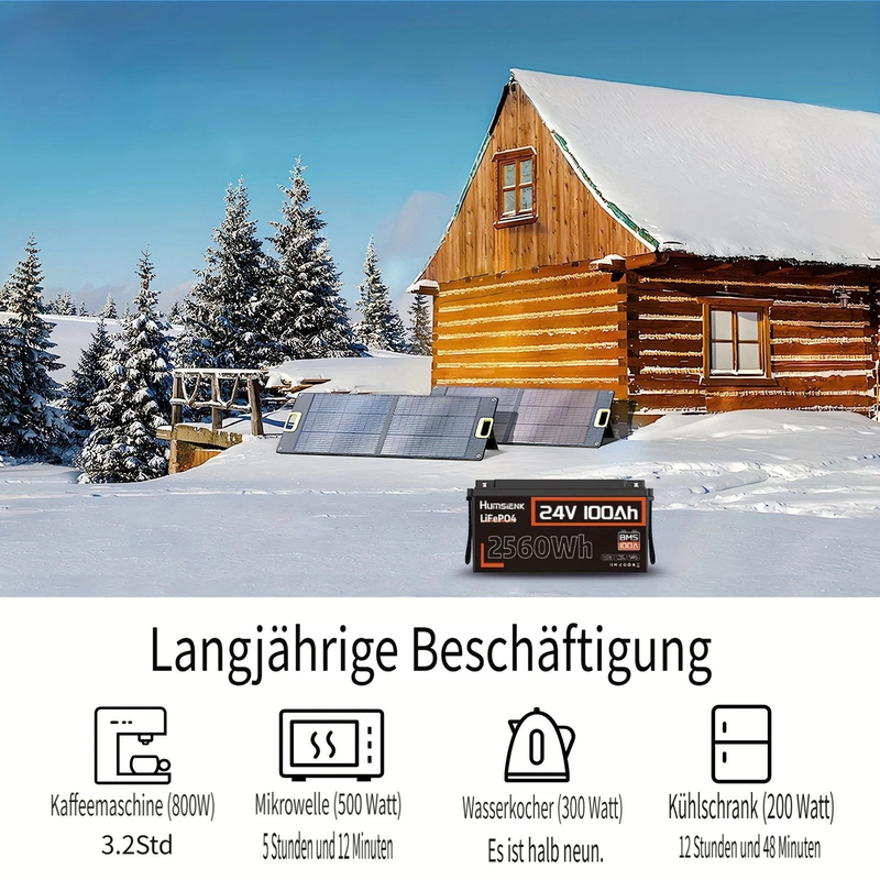 HumsiENK 24V 100Ah LiFePO4 Lithium Battery For Boat Trolling, 100A BMS Battery Pack,low Temperature Protection,solar Cells,energy Storage Power Supply_autovado.com