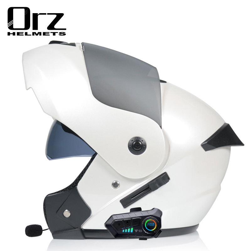 Motorcycle Accessories & Parts Bluetooth Helmet Men's and Women's Flip Up Helmet Personality Cool Double Lens Summer Internet Celebrity Hat_autovado.com