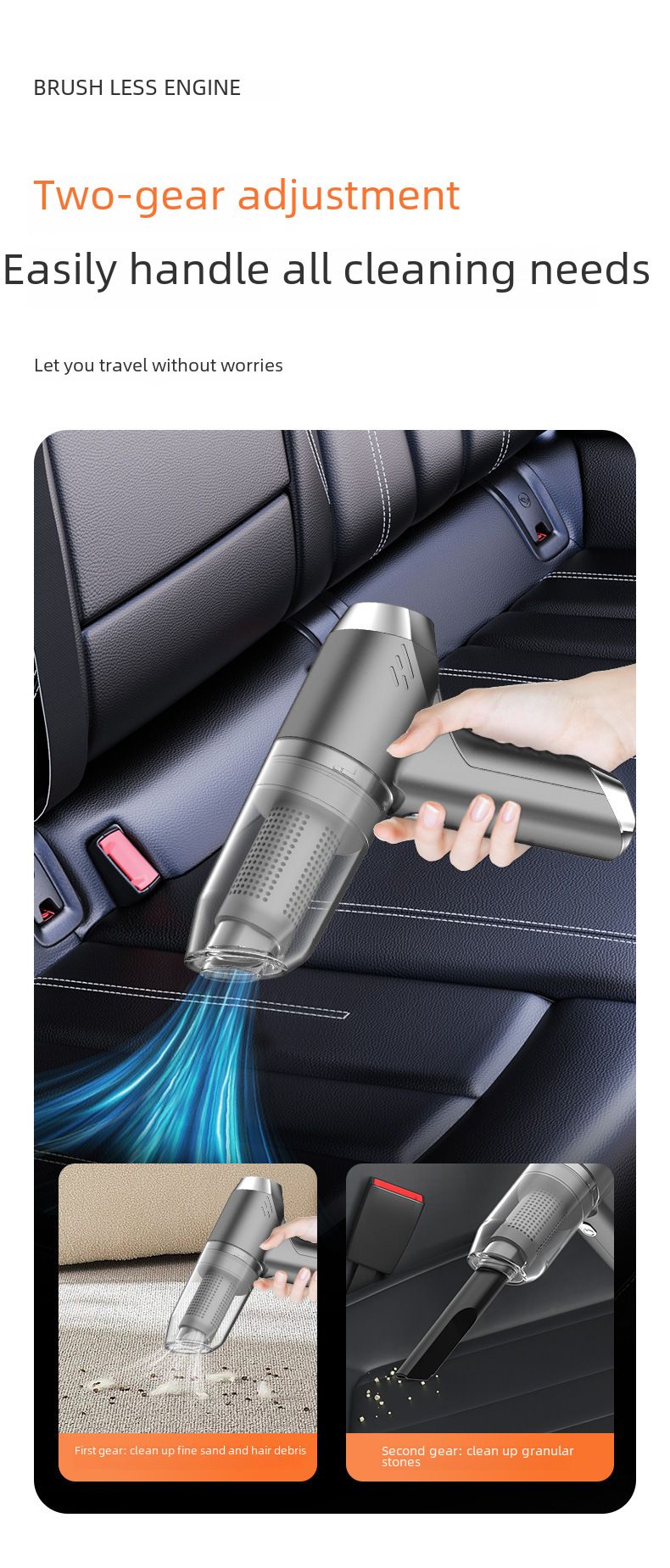 On-the-way wireless car vacuum cleaner small hand-held blow suction dual-purpose locomotive with super large suction force inside the car_autovado.com