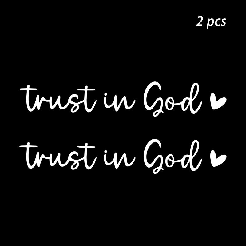 2 pack Trust in god car rearview mirror makeup mirror life decoration stickers_autovado.com