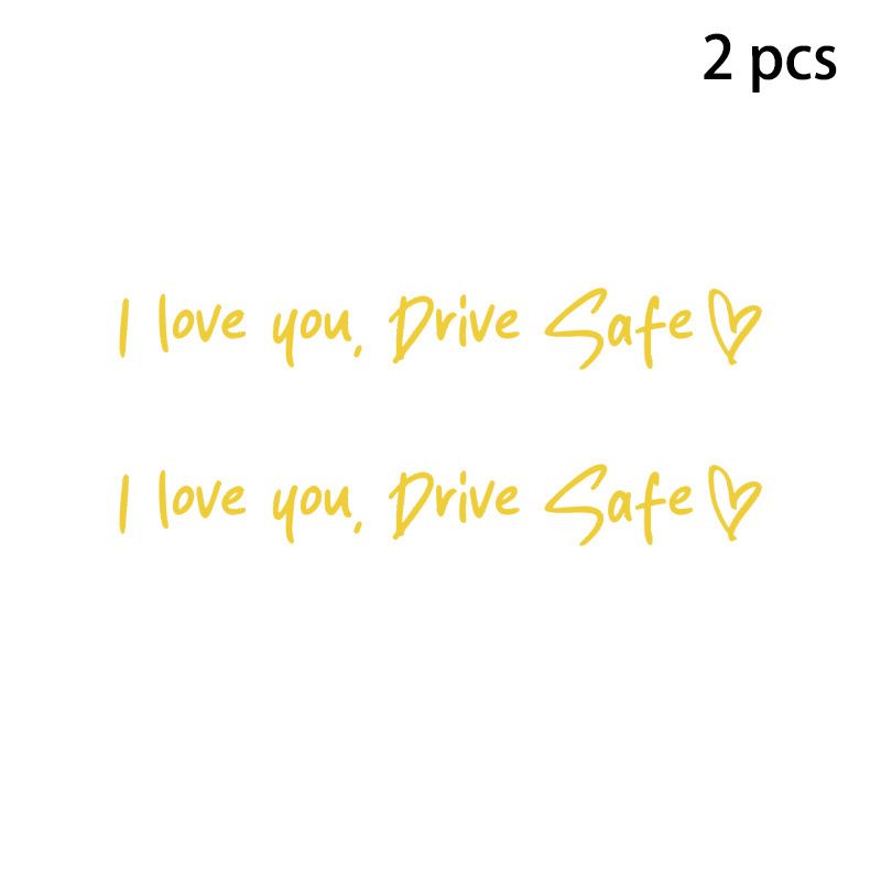 2 pack drive car rearview mirror driving safety stickers English quotes stickers home life stickers_autovado.com