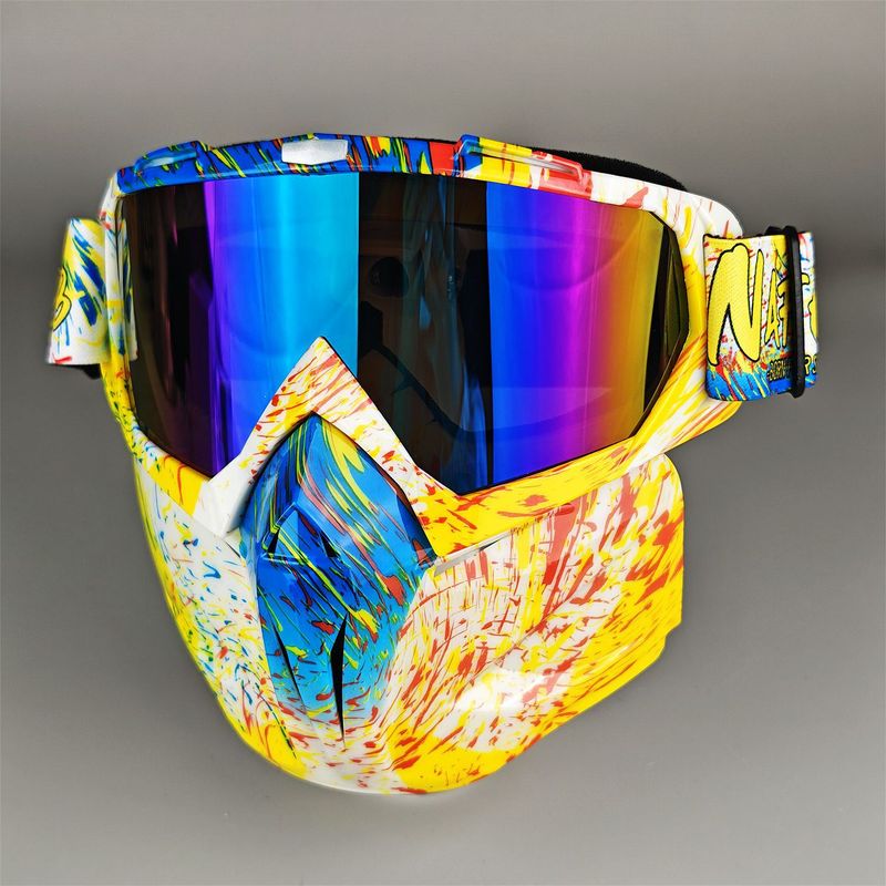 NAFEIB Multi-Purpose Sports Goggles With Interchangeable Lenses - Windproof UV Protection Anti-Glare Mask For Cycling Skiing Outdoor Activities_autovado.com
