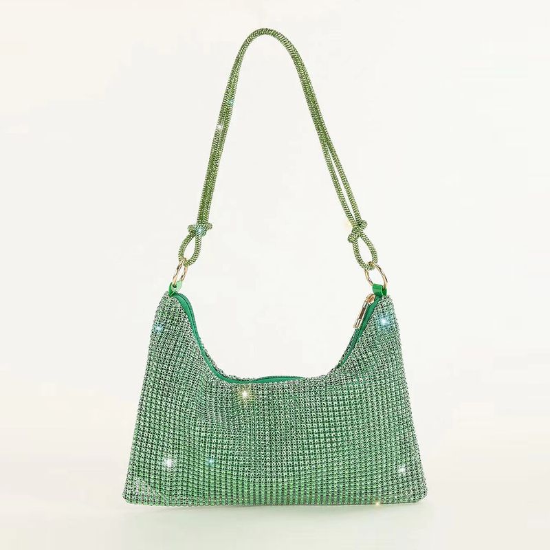 rhinestone knotted armpit bag diamond-studded trendy niche shoulder evening bag_autovado.com