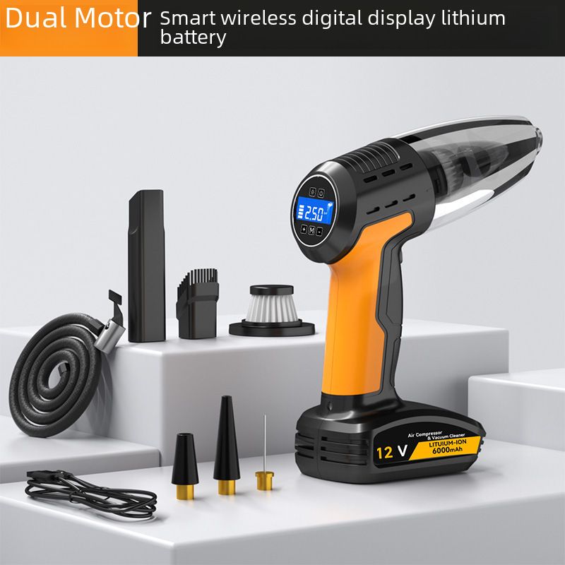 Multifunctional high-power car four-in-one air pump household wireless vacuum cleaner handheld portable pump_autovado.com