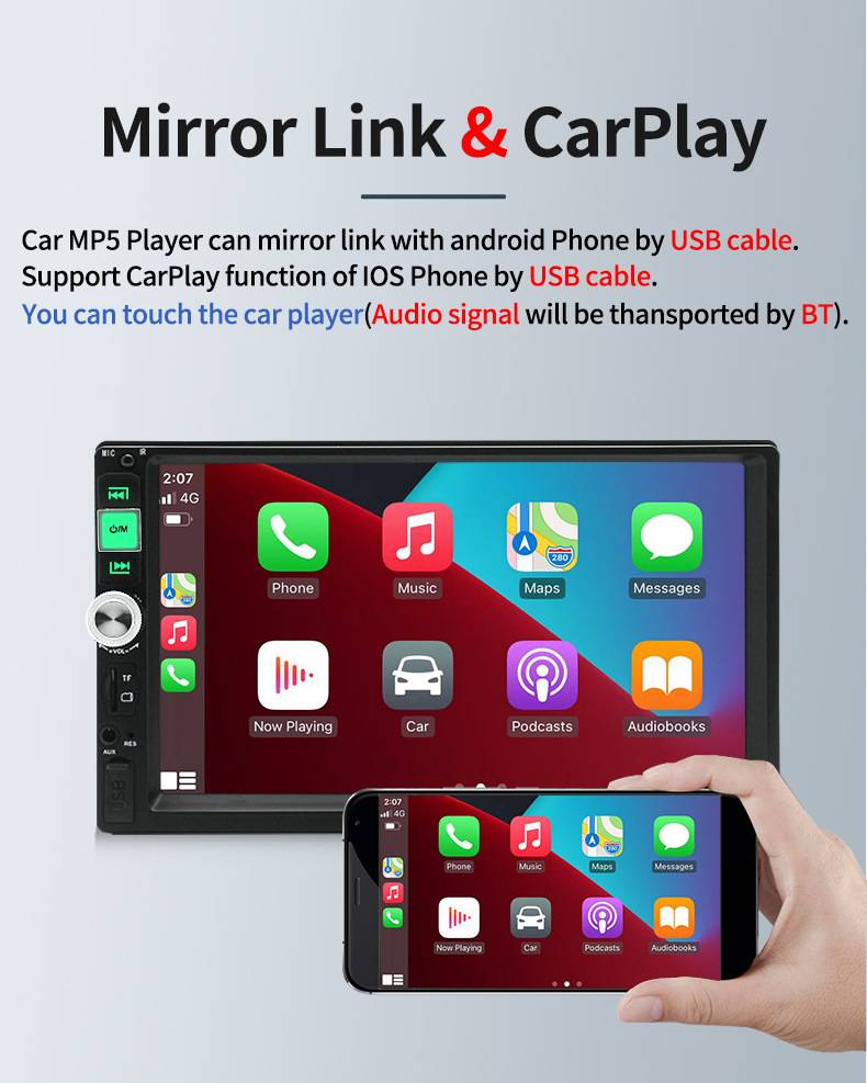 7 Inch Player Bluetooth Touch Screen Stereo Radio Car MP4 & MP5 Players_autovado.com