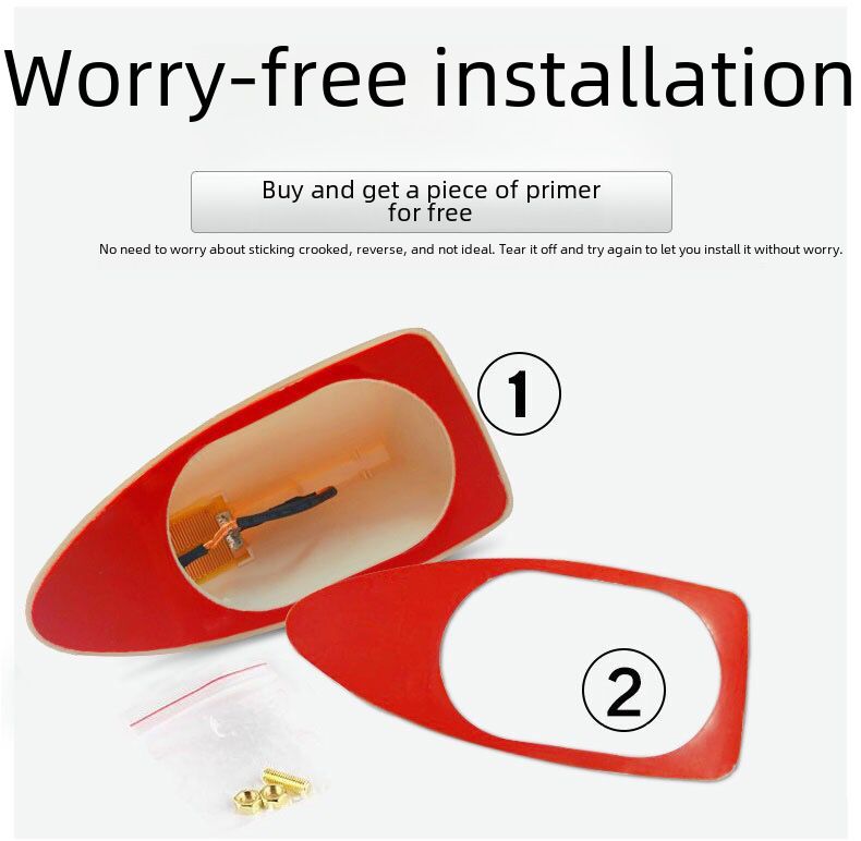 Car decoration shark-fin antenna with signal radio roof pasted tail fin modification free of drilling_autovado.com