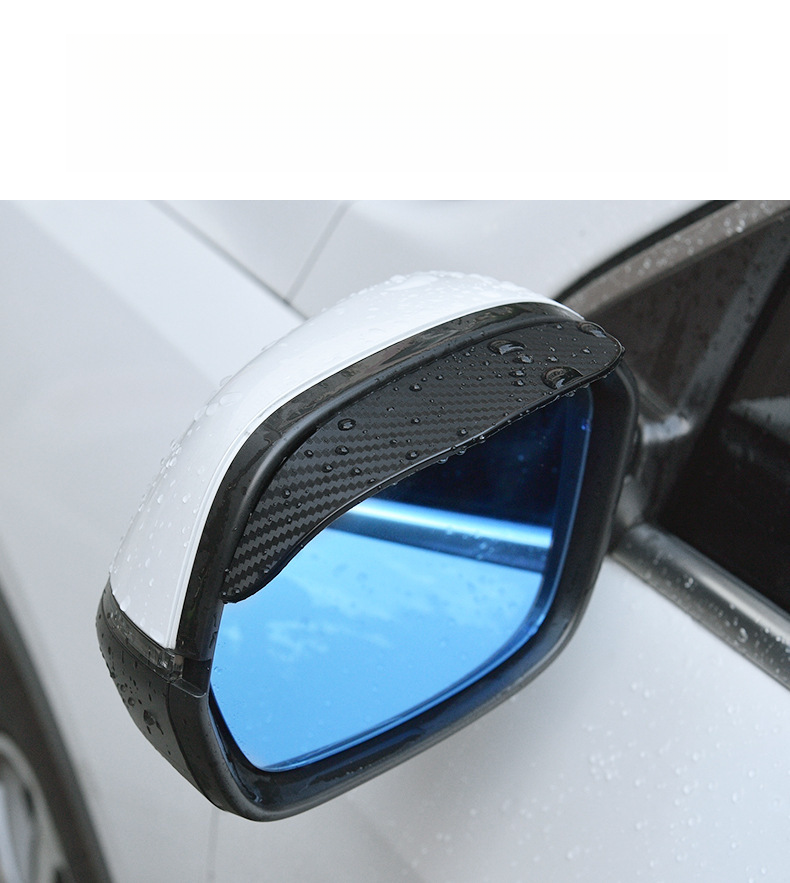 Car With Thickened Carbon Fiber Texture Eyebrows, Rearview Mirror Rain Shield_autovado.com