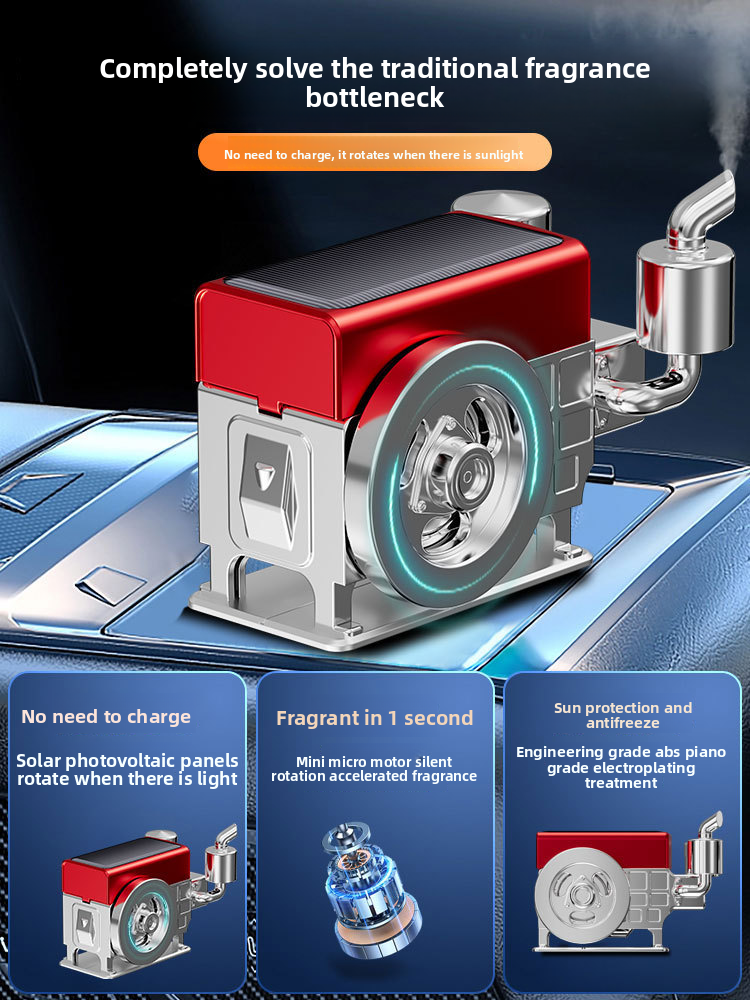 Solar Powered Light-Sensitive Long-Lasting Fragrance Diffuser Car Interior Decoration Wealth Machine Ornament High-End_autovado.com