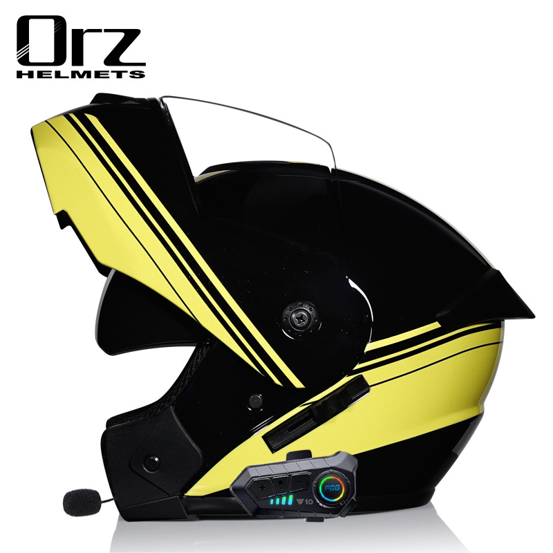Motorcycle Accessories & Parts Bluetooth Helmet Men's and Women's Flip Up Helmet Personality Cool Double Lens Summer Internet Celebrity Hat_autovado.com