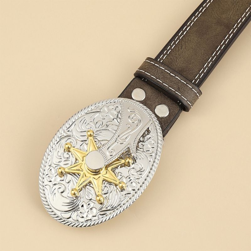 HOT Engraved Flower Buckle Vintage Belt Cowboy Belts For Men Western DXAA_autovado.com