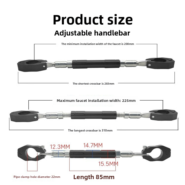 Motorcycle Modification Thickened Crossbar Extension Handlebar Balance Pull Rod Electric Vehicle Reinforced Headstock_autovado.com