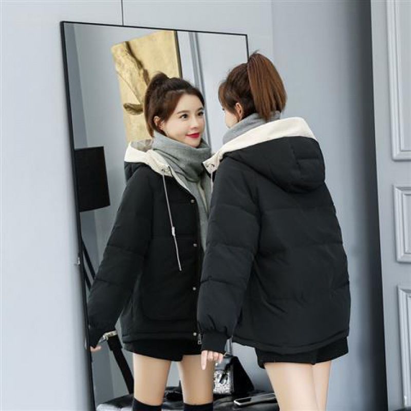 Down jacket for women winter new Korean style student short cotton padded jacket loose thickened cotton coat_autovado.com