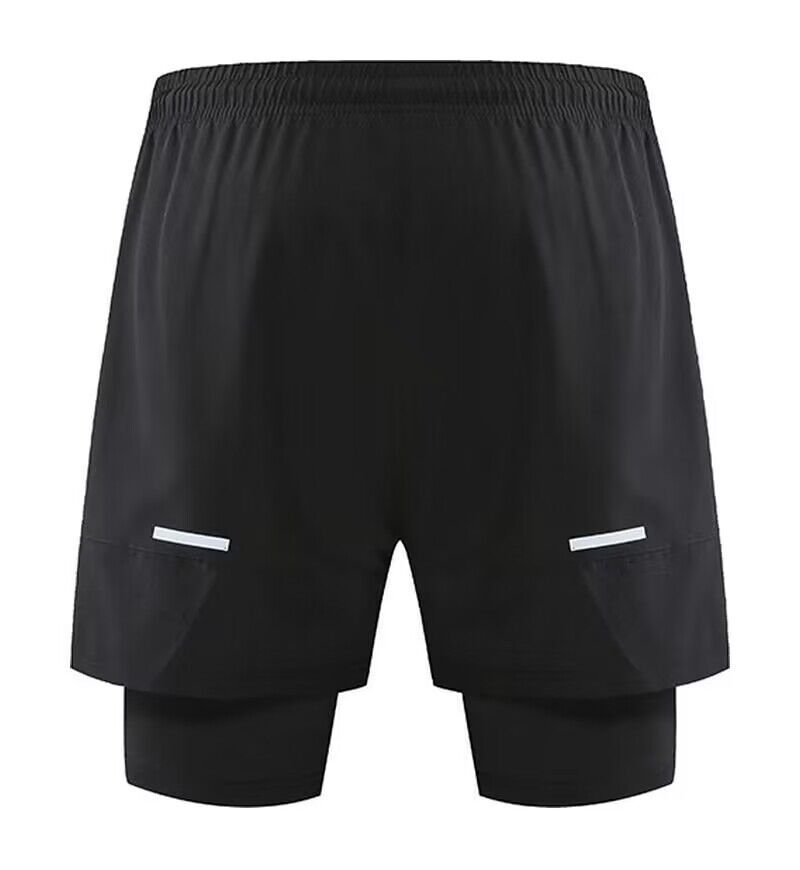 Men's Clothing Two-Piece Sports Shorts Training Pants Fitness Running Marathon Shorts Foot Blue Shorts_autovado.com