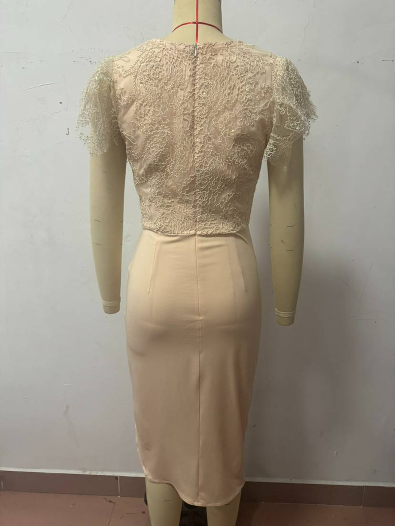 Women's spring and summer new casual short-sleeved slit dress party women's dress_autovado.com