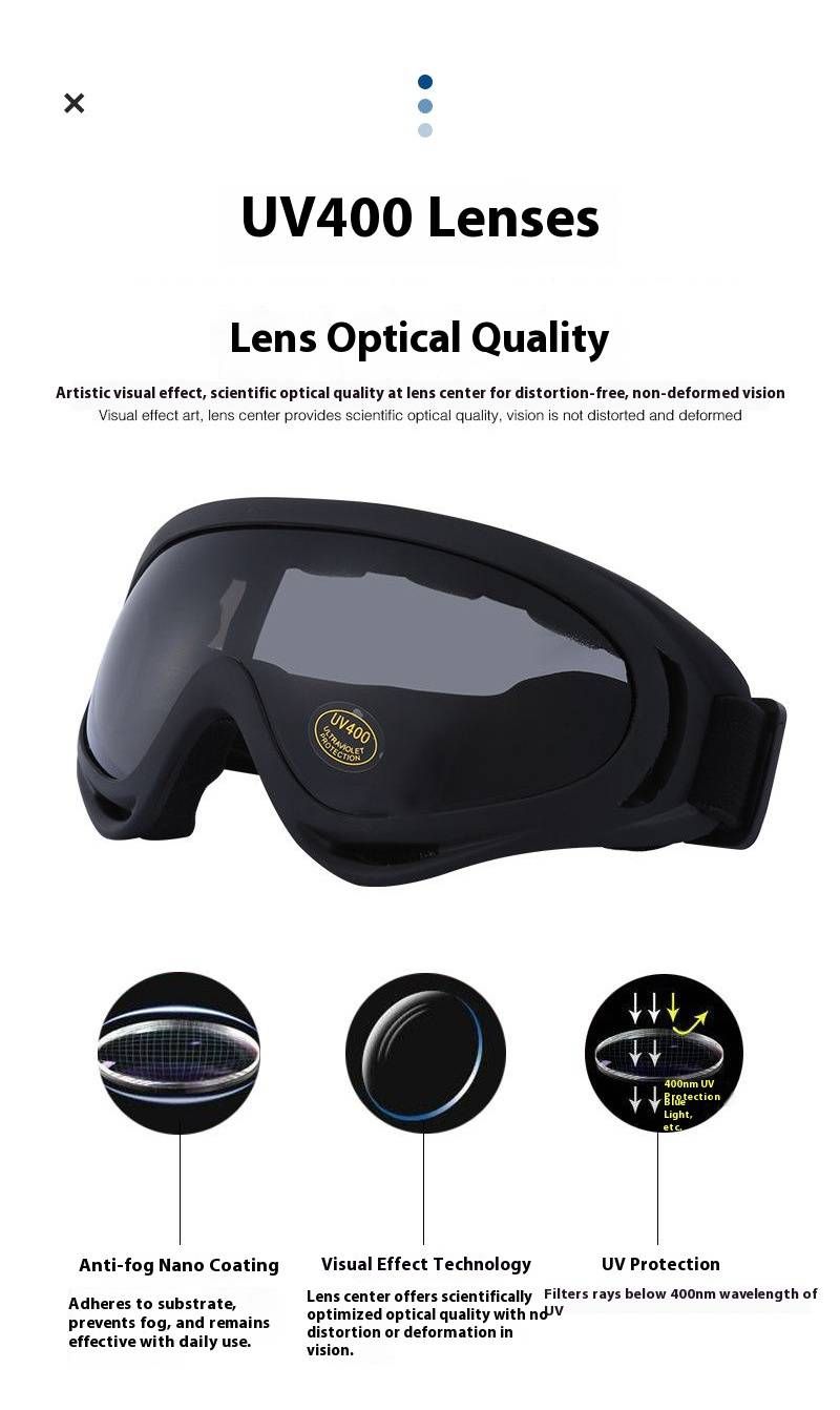 Unisex Anti-Dust Goggles For Cycling, Motorcycling & Outdoor Sports – Windproof, Interchangeable Lenses (Black Frame With Clear/Yellow/Smoke)_autovado.com