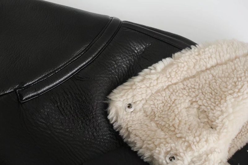 Women's clothing style street fashion fleece fur jacket coat_autovado.com