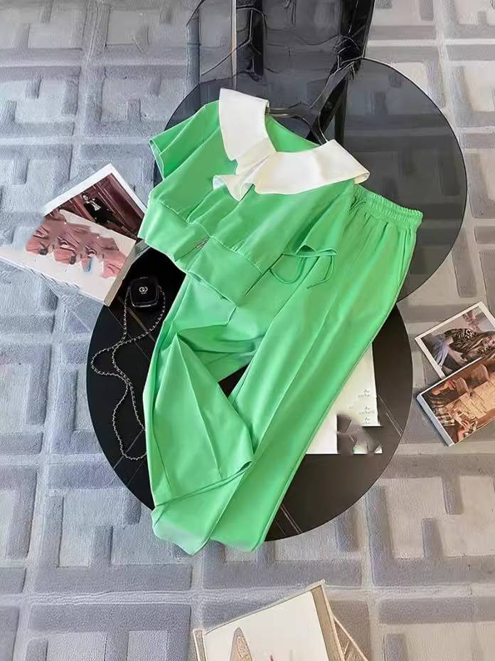 Women's Clothing Temperament sports suits new slimming and age reducing fashion casual wide leg pants street blasting two piece suit _autovado.com