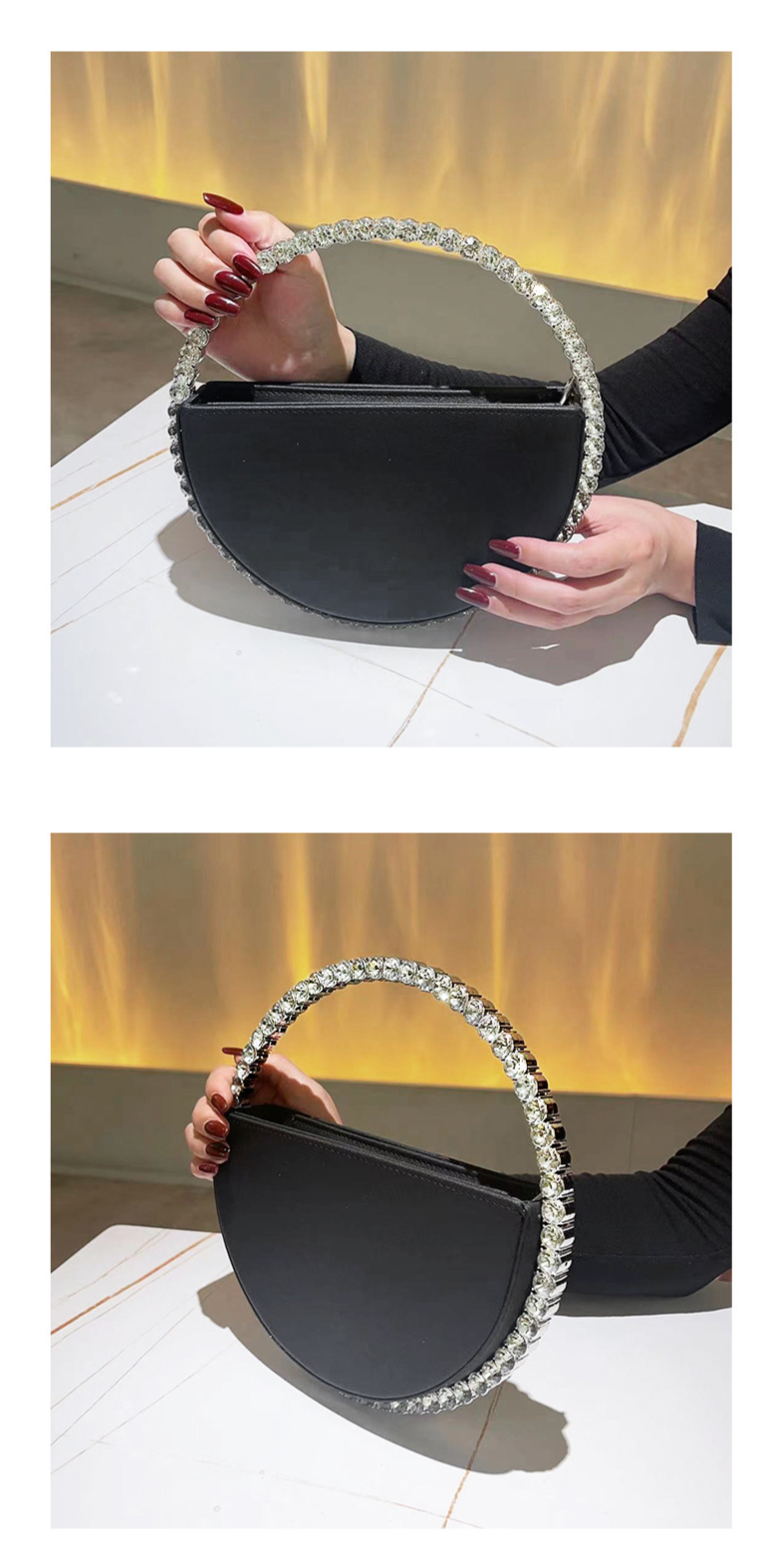 Round Crystal Diamond Bag Sparkling Clutch Bag Internet Celebrity Same Purse Little Fairy Bag Girl Small Bag_autovado.com