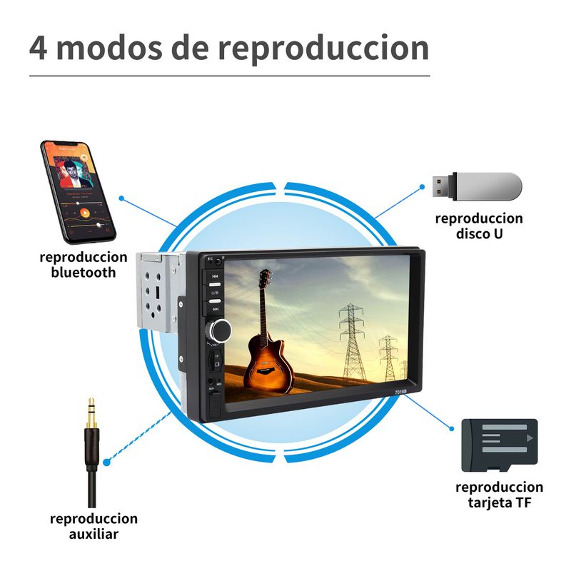 7018 single dock car MP5 player car Bluetooth MP4 MP5 all in one machine reverse car image_autovado.com