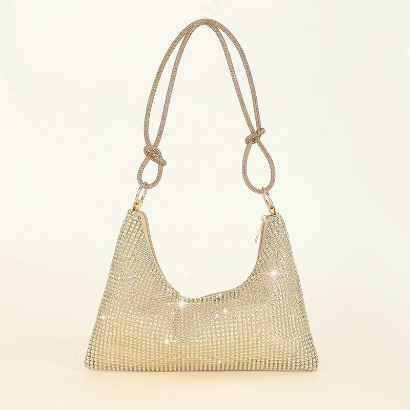 rhinestone knotted armpit bag diamond-studded trendy niche shoulder evening bag_autovado.com