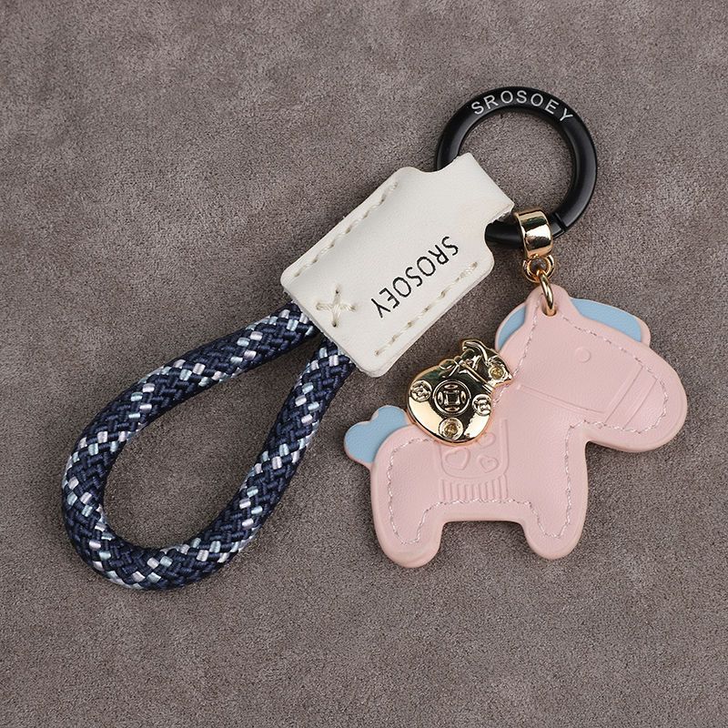 Immediately Get Rich Handmade Genuine Leather Keychain Lanyard Cowhide Key Pendant Leather Rope Xiaohongshu Car Men And Women Pendant_autovado.com