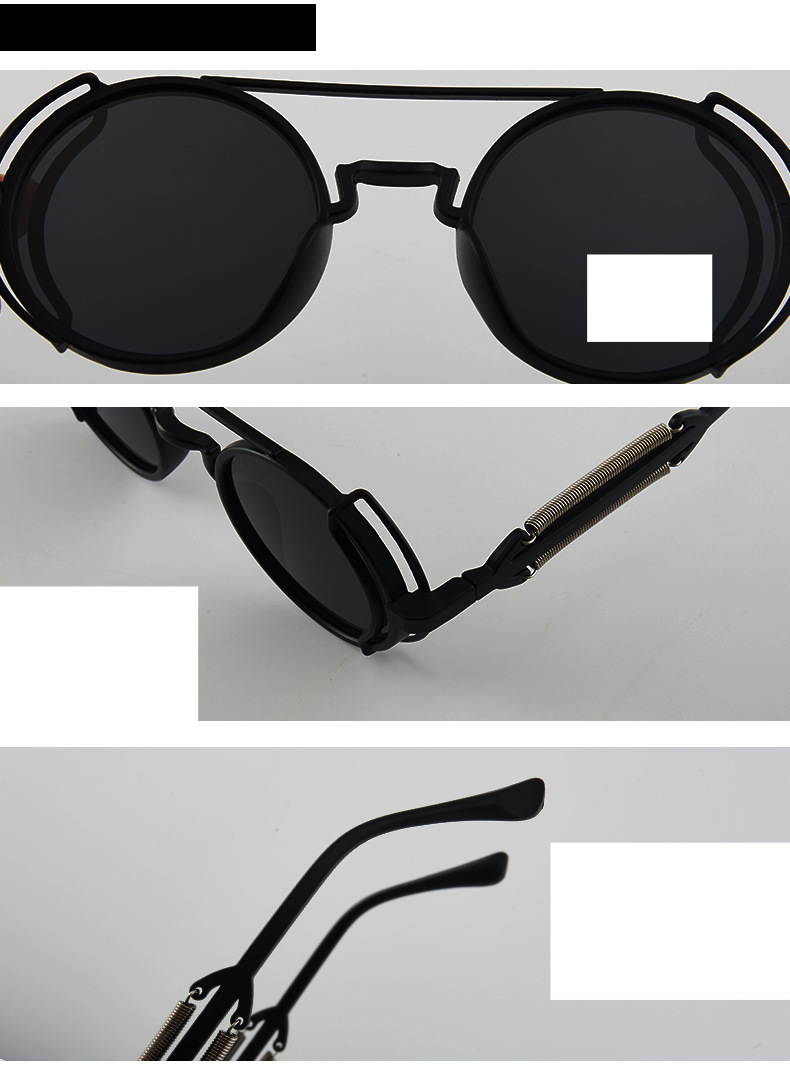 Unisex Cyberpunk trend Retro sunglasses Round sunglasses_autovado.com