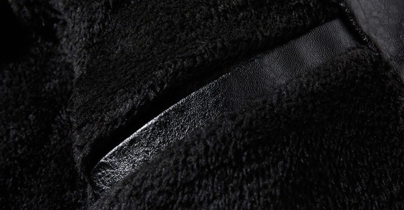 Men's leather jacket pu leather jacket European and American motorcycle clothing fleece leather jacket men_autovado.com