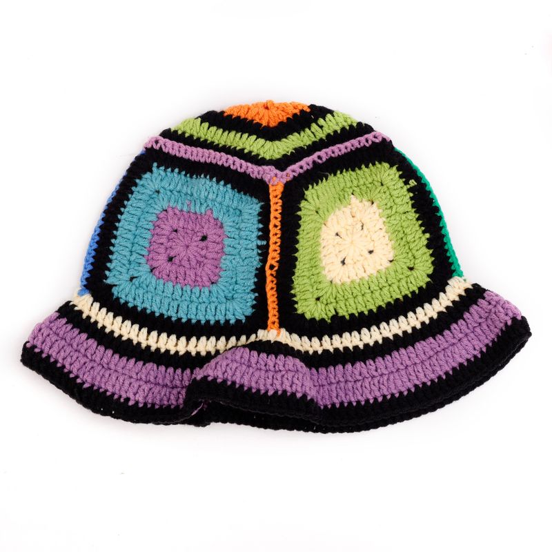 Hot Sale 2024 Colorful New Women Girl Handmade Crochet Bucket Hats Y2k Fashion Summer Beach Korean Hollow Knitted Hat_autovado.com