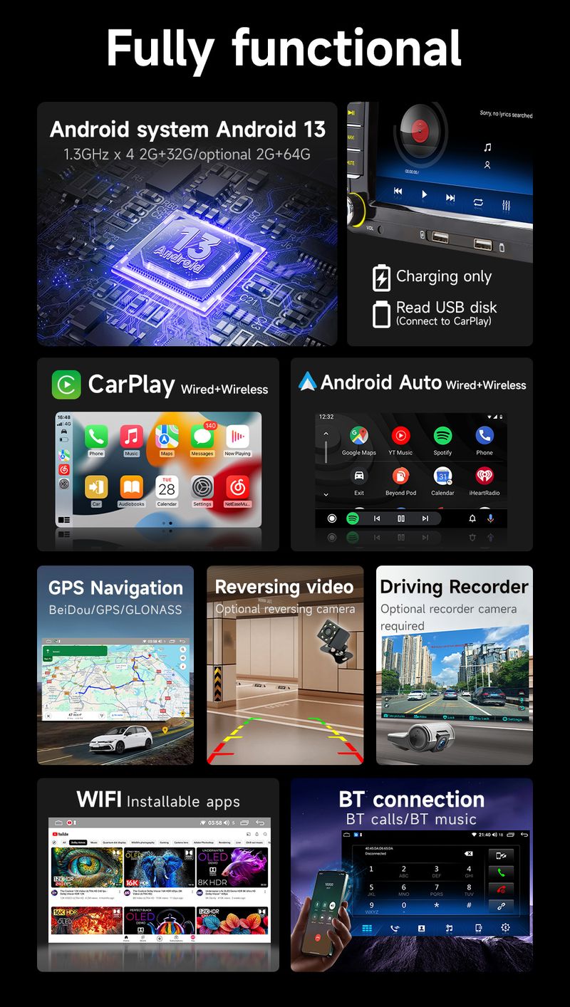 Suitable For Volkswagen Android Car Stereo With Wireless CarPlay - HD Touchscreen Navigation System_autovado.com