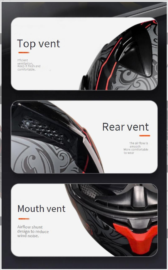 Motorcycle Accessories & Parts flip up helmet double lens helmet men and women Bluetooth full helmet half helmet four seasons tail wing large size_autovado.com